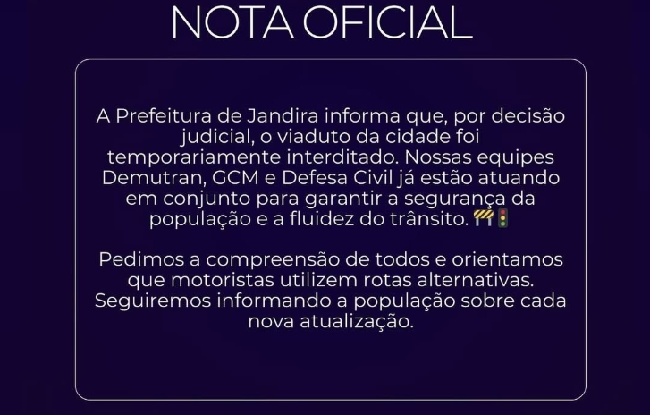 Viaduto de Jandira é interditado temporariamente por decisão judicial